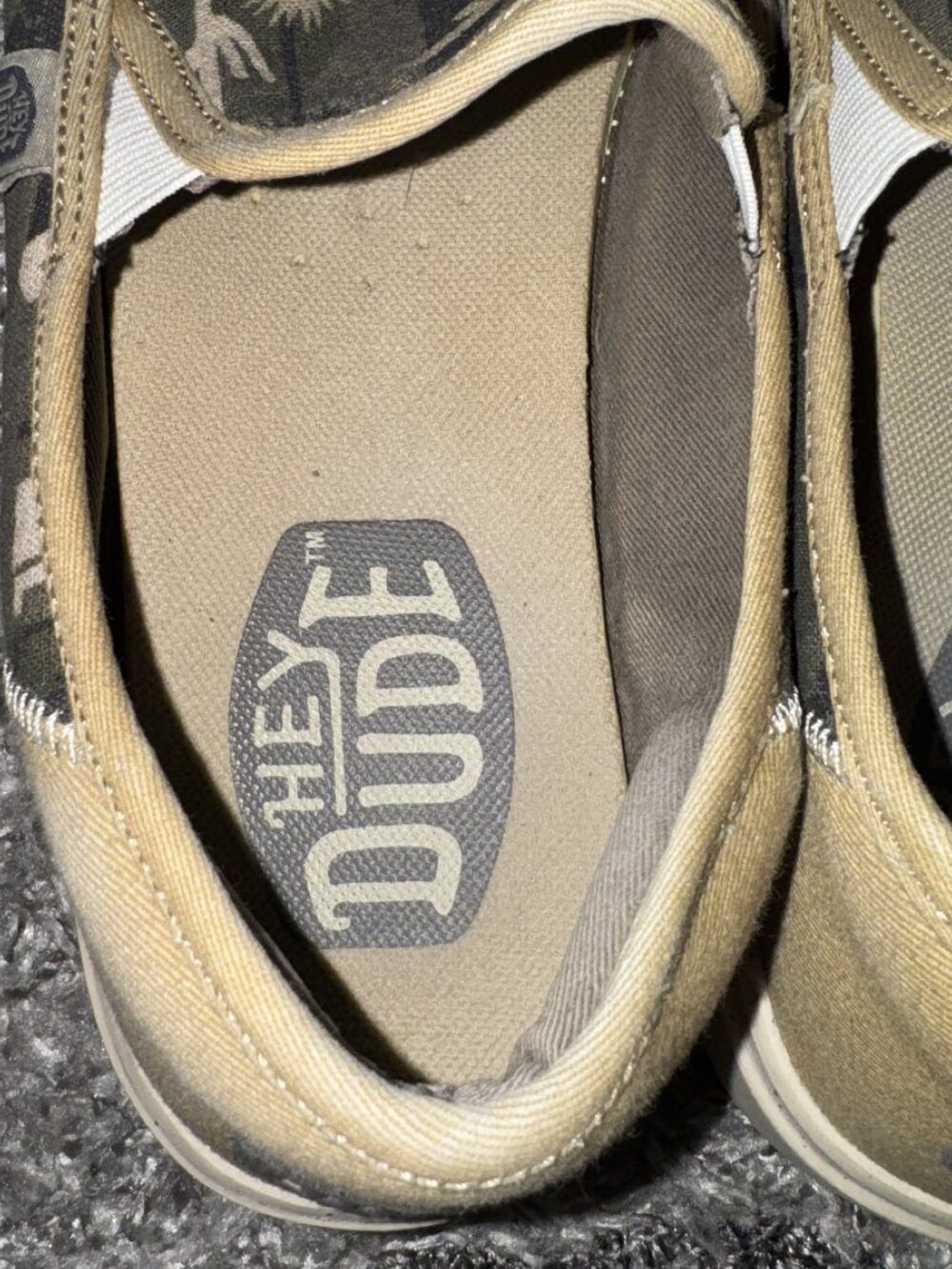 Hey Dude Olive Green Camo Western Print Slip-On Flats - Picture 5 of 8